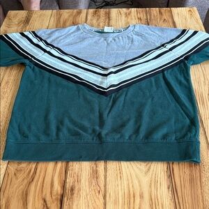 PINK Victoria's Secret Gray and Green Chevron Sweatshirt